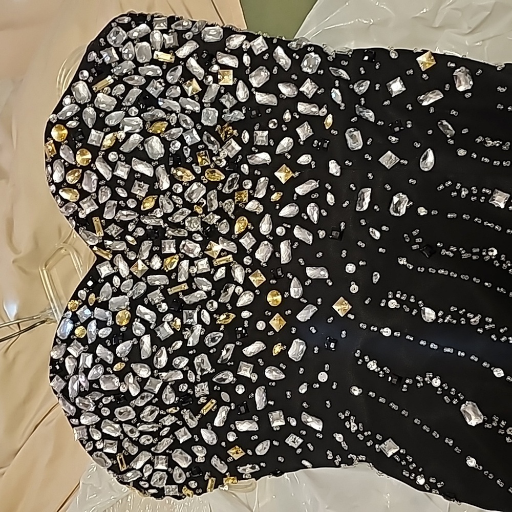 Black Beaded Prom Dress